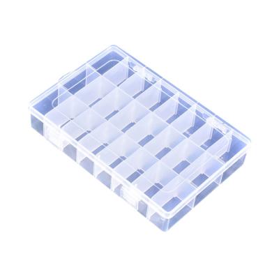 China 24 Compartment Practical Adjustable Plastic Organizers Storage Box Jewelry Earring Bead Screw Holder Case Display Container for sale