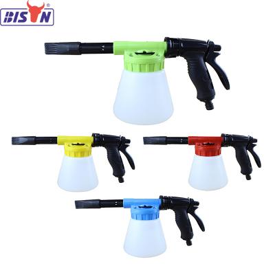 China PE+Brass Bison FG01 Detailing Snow Foam  Cannon Pressure Washer Plastic Oem Spray Gun Bottle 800ML For Car Wash for sale