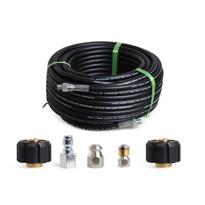 China Hotels Bison 50 Ft Drain Cleaning Hose Sewer Jetting Nozzle Kit for Pressure Washer for sale