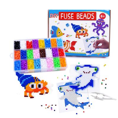 China Modern Kids Diy 24 Colors Plastic Ironing Beads Educational Toys 5mm Hama Fused Beads Fish Cartoon Pattern Perler Beads for sale