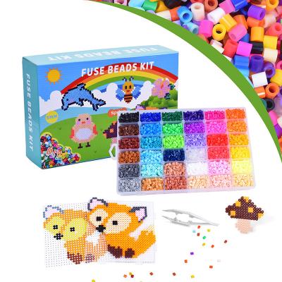 China Hot Selling Modern Diy EVA Material 5mm Ironing Beads Kids Educational Toys 36 Colors Perler Fused Hama Beads Set for sale