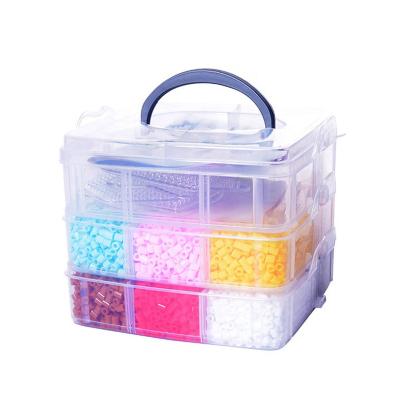 China Modern 5mm Diy 12 Colors Hama Beads Children's Handmade 3d Toys Fuse Bead 3 Layer Perler Bead With Accessories for sale