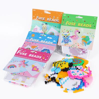 China Toy Kids Toys Educational Ironing Fuse Bead Rainbow Unicorn Butterfly Snail Pattern Colors Hama Perler Bead Educational Toys For Children for sale