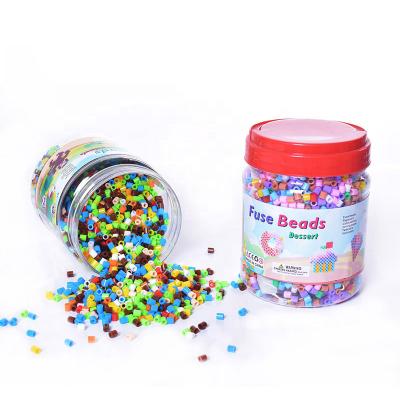 China Toy Wholesale Innovative Multicolor Beads Diy Flexible Puzzle Toy Popular Multicolor Perler Beads 5mm Cartoon Toowl for sale