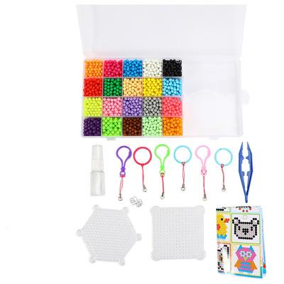 China 2022 New PVA Water Jet Beads Aqua Perler Sticky Beads With Tweezers Pegboard Boxed By Kids Educational Toys 20 Colors for sale