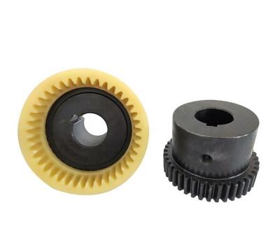 China Factory Nylon Sleeve Gear Coupling DIN Standard Curved Tooth Coupling Bowex Type for sale