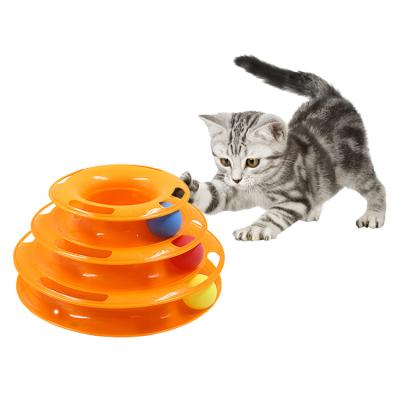 China Three-Layer Sustainable Double Spring Mouse Make Cats Play Plate Cat Toy Turntable for sale