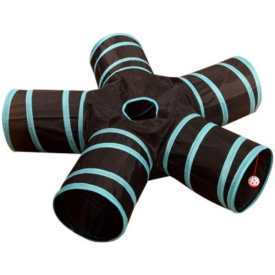 China Viable Interactive Tube Pet Toy Collapsible Outdoor 5 Way Cat Tunnel For Play for sale