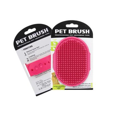 China New Sustainable Pet Grooming Shampoo Brush Soothing Rubber Dog Massage Bath Comb For Dogs And Cats for sale