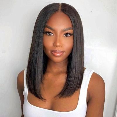 China Straight Natural Color Swiss Lace Wig For Women 100% Human Hair Raw Lace Front Wig for sale