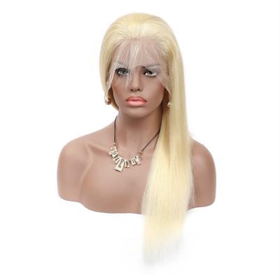 China HD 613 Straight Transparent Blonde Hair Full Lace Wig Ombre Bob Half Lace Front Wig for sale