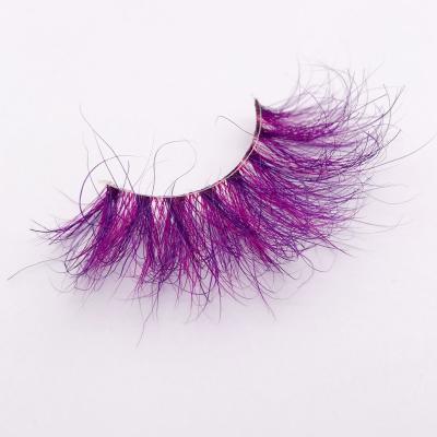 China Natural Lashes With Colored Purple Lashes Details Custom Mink Color Lashes for sale