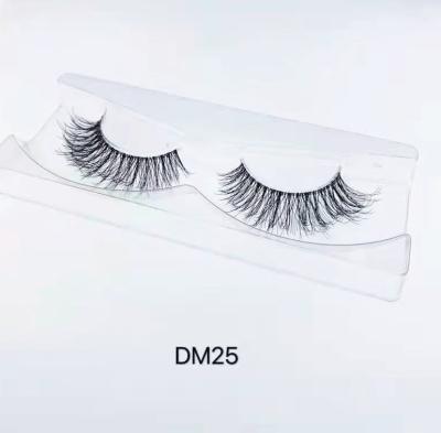 China 25MM Clear Band Mink Lashes Mink Lashes 3D Mink Eyelashes Invisible Band Natural Black for sale