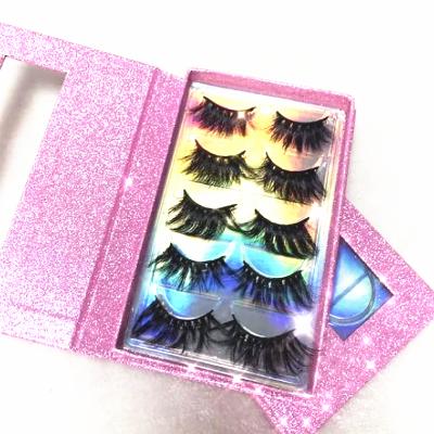 China 2021 high quality low MOQ custom your logo wick packaging eyelashes wholesale seller 5 pairs pack eyelash book with mirror for sale