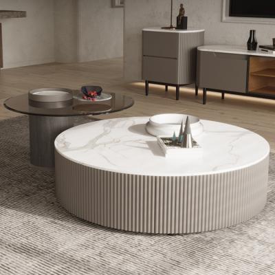 China Luxury design (other) of living room furniture rock plate stainless steel adjustable light coffee table for large and small families for sale