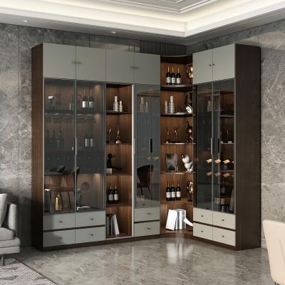 China Expandable Furniture Modern Simple Random Combination Living Room Wine Cabinet Glass Display Cabinet for sale