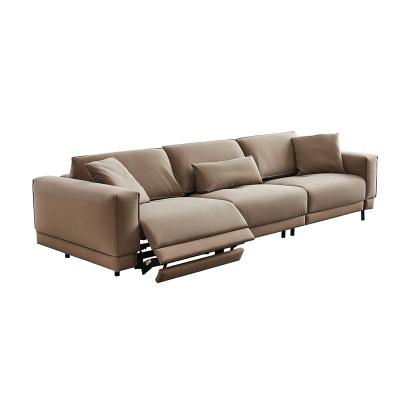 China High Quality Filling Living Room Living Room Furniture Leather Sofa Electric Lift Extendable Sofa for sale