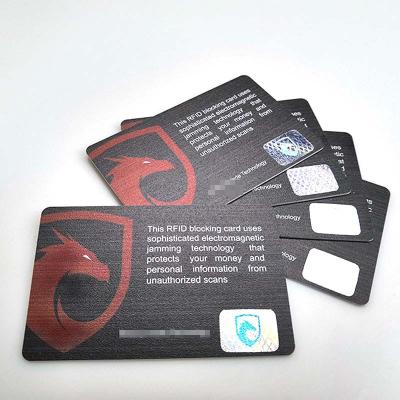 China Waterproof 13.56MHz HF E-field Signal Blocking RFID/NFC Shield Blocking Card With Hologram Sticker for sale