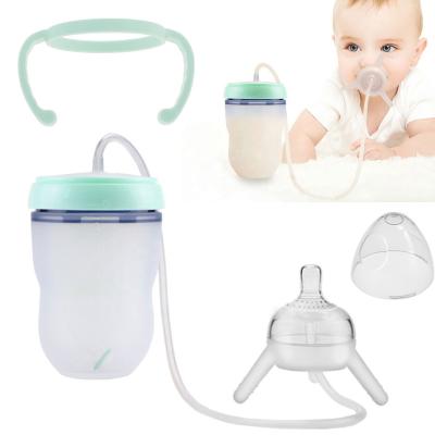 China BPA Free Hands Newborn Baby Bottle Free Silicone Self Wide Neck 250ml Baby Bottle for sale