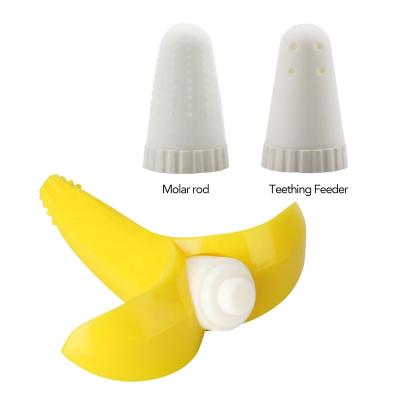 China Design Soft Liquid Silicone Toy Banana Rod and Teething Conductor Molars for Baby for sale