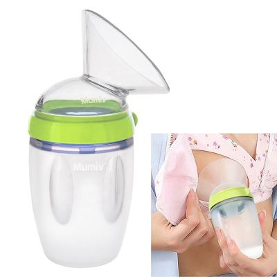 China Portable Silicon 250ml BPA Free Breast Milk Collector Kit Hands Free Pumb Storage Manual Breast Pumb for sale