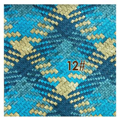 China Waterproof digital weave printing woven pattern synthetic leather 0.9mm thickness for bag shoes leather material for sale