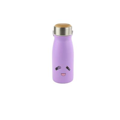 China PORTABLE Customizable Logo 380ml Thermos Flask Water Bottle Stainless Steel Portable Wooden Mug for sale