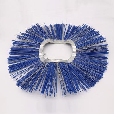 China Steel Wire Sweeping/Cleaning Flat/Complicated Ring Snow Sweeper Wafer Broom Brush For Road Sweeping for sale