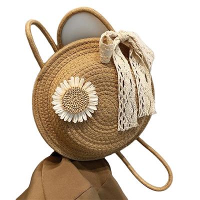 China Viable Women's Casual Small Cell Phone Key Shoulder Bag Hand - Woven Cross - Round Body Bag Vacation Travel Bag Small for sale