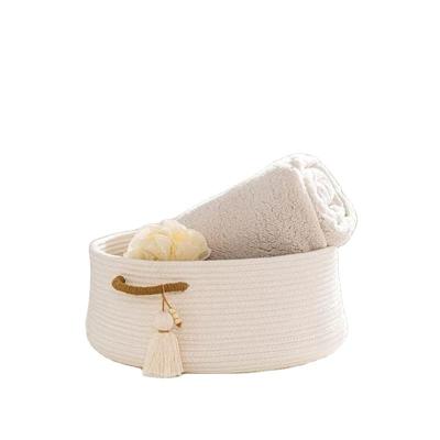 China Ytweaving Sustainable Housewares Clothing Covers Toy Storage Basket Cube Belly Cotton Rope Storage Basket for sale