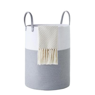 China Large Custom Made High Quality Rope Woven Laundry Toy Sundries Storage Gift Household Cotton Basket for sale