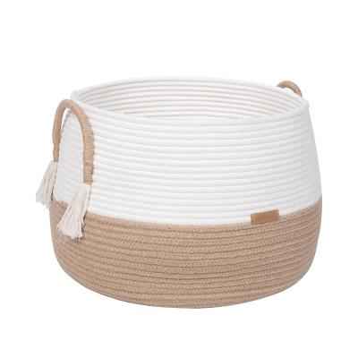 China Ytweaving Sustainable Housewares Clothing Covers Toy Storage Basket Cube Belly Cotton Rope Storage Basket for sale