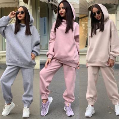 China Breathable Two Piece Pants Set Jogging Suit Women Autumn Clothes Oversized Hooded Tracksuit Women Sports Clothing 2 Piece Set Stacked Pants for sale