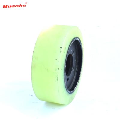 China Forklift Industry Forklift Drive Motor PU Wheel Supply Rim 5 Holes 382*142mm For Hyundai Electric Forklifts for sale