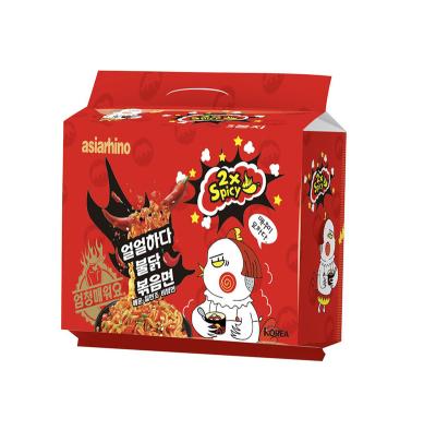 China Full Size 140 G Large Portion Good Quality Korean Style Manufacture Double Spicy Chicken Flavor Noodles Ready Made for sale