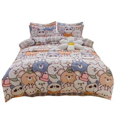 China Factory Wholesale Price Anti-pilling Cartoon Characters Comforter Bedding Set 100% Polyester Floral Printing Four-Piece Bedding Set for sale