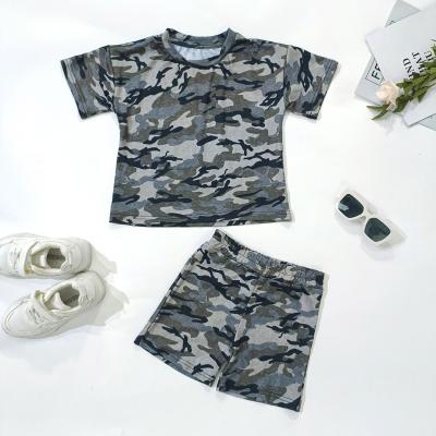 China Mix 2023 Girl Summer Sports Casual Clothing Sets Kids Camouflage Printed T-shirt With Shorts Set for sale