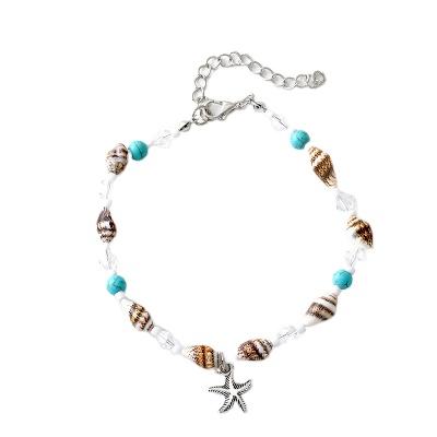 China BOHEMIA Summer Beach Conch Starfish Anklets Bead Barefoot Chain Shell Ankle Bracelet Jewelry for sale