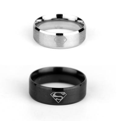 China Stainless Steel Ring Mens Superman Rings 2018 fashions custom TRENDY jewelry for sale