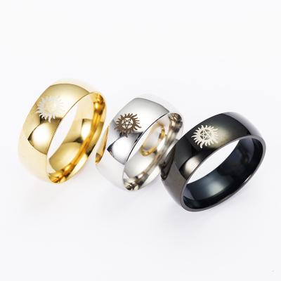 China Supernatural Fashon Sun Power Ring Stainless Steel Ring For Men Jewelry Wedding Engagement Gifts Accessories for sale