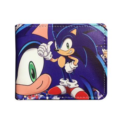 China Anime Cartoon Wallet Sonic The Hedgehog Wallet Card Holder Quality Leather Waterproof Purse Gift For Kids for sale