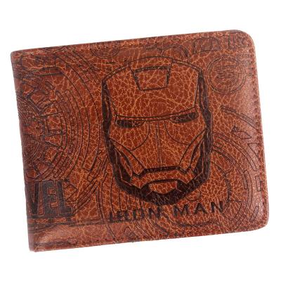 China Fashion multi-functional high grade retro cartoon Iron Man ID window bronze wallet for men for sale