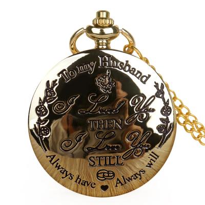 China Antique Fashion Casual Gift Great To My Husband Quartz Pocket Watch Lover Husband Pocket Watch Best Gifts for sale