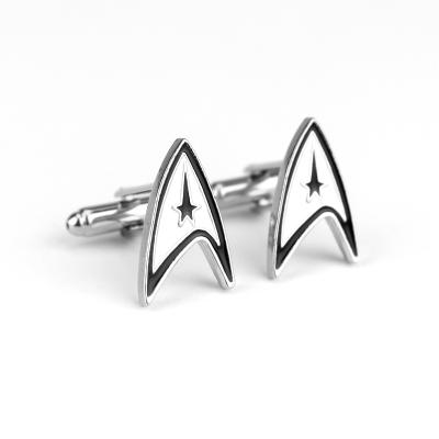 China Wholesale Design Mens Novelty Clip Link Badge Style Star Trek Fashion Shirt Costume Loose Punk Cufflink for sale