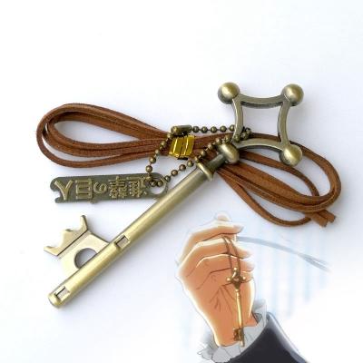 China Anime Original Anime Cosplay Props Bronze Attack on Titan Eren Basement Key Anime Metal Master Necklace for sale