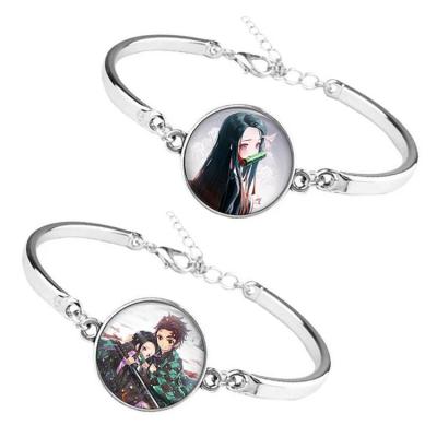 China FASHIONABLE Demon Slayer Bracelet Kamado Nezuko Round Gems Peripheral Simplicity Couple Patterns Jewelry Accessories Bracelet for sale