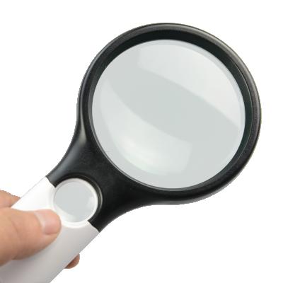 China Hand held magnifying glass of books etc. Maps NO.6902B for Reading 3X 45X Magnifying Glass with 3 LED Lamp for sale