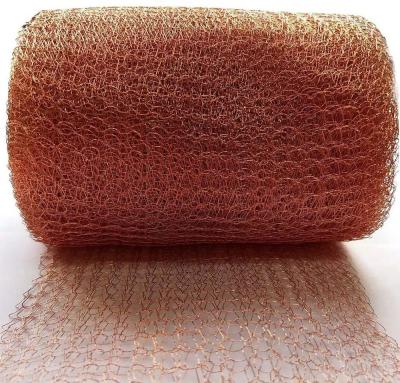 China Copper Knitted Metal Mesh Roll 0.18mm Wire Soft Stocked in Various Lengths for sale