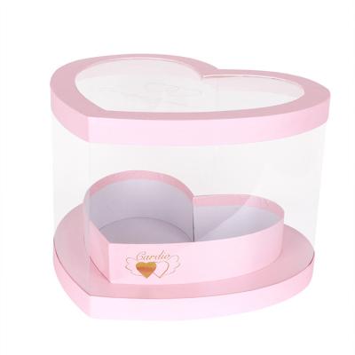 China Wholesale Recyclable Custom Empty Fancy Gift Box Hollow Flower Love Flower Wrapping Paper Cavity Heart Transparent Flower Box for sale