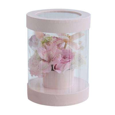 China Hot Selling Colorful Bucket Recyclable Soap Rose Flower Packaging Box Rose Gift Paper Box With Lid Around Flower Box Luxury for sale